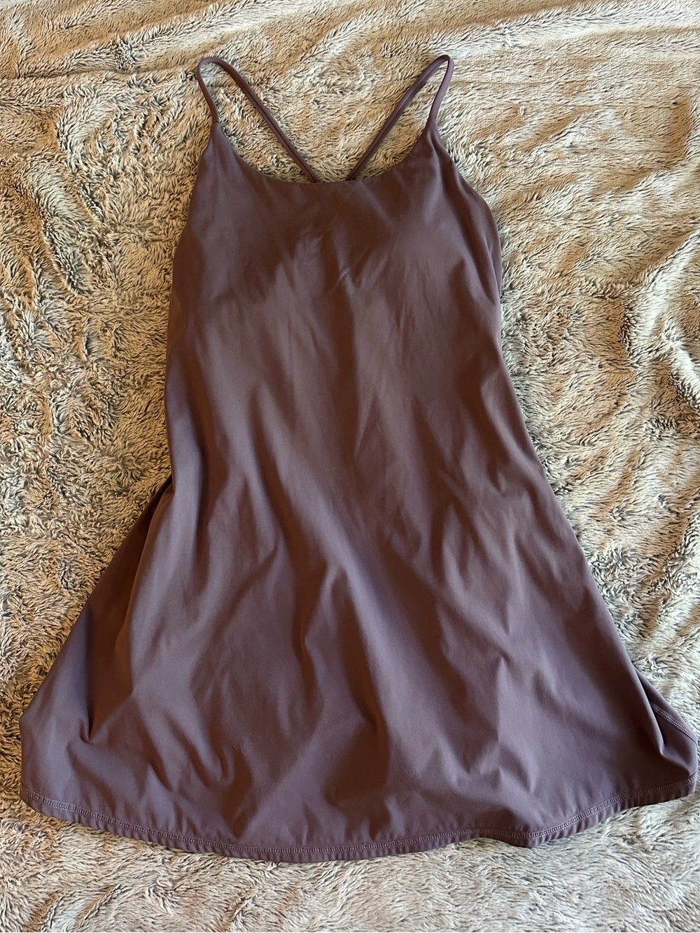 Athletic dress with built in bra and shorts